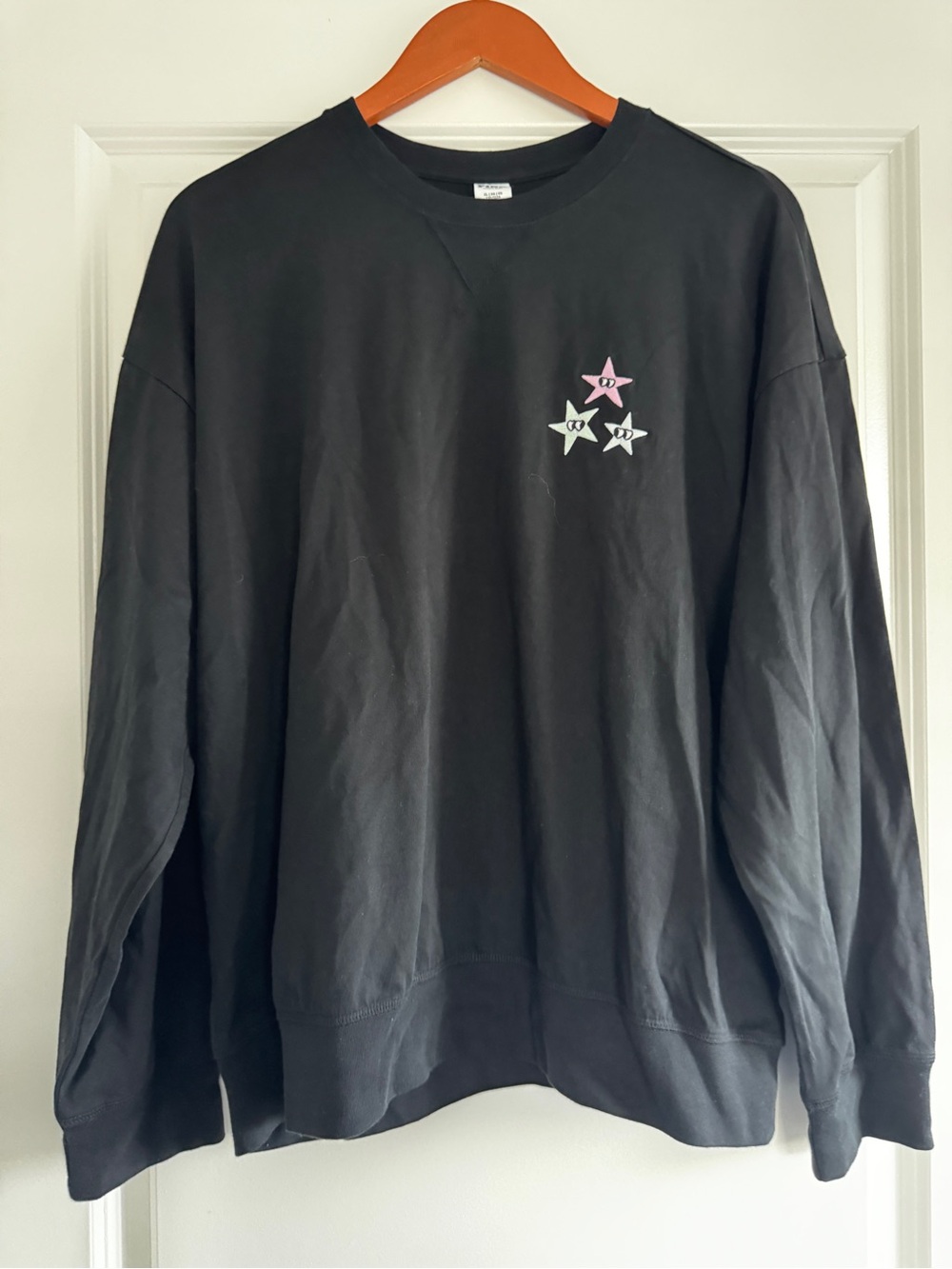 New V.S. PINK Star Logo Long Sleeve Black Shirt